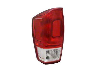 CAPA Replacement Tail Light; Chrome Housing; Red/Clear Lens; Driver Side (16-23 Tacoma w/ Factory Halogen Tail Lights, Excluding TRD)