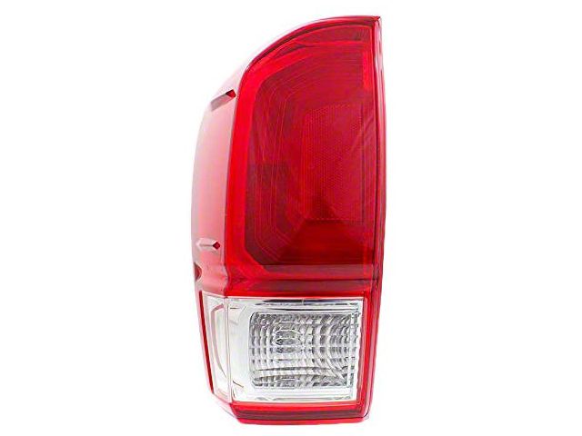 Toyota Factory Replacement Tail Light; Chrome Housing; Red/Clear Lens; Driver Side (16-23 Tacoma w/ Factory Halogen Tail Lights, Excluding TRD)