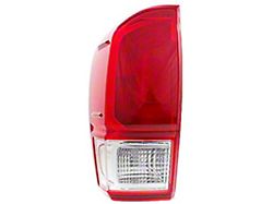 Toyota Factory Replacement Tail Light; Chrome Housing; Red/Clear Lens; Driver Side (16-22 Tacoma w/ Factory Halogen Tail Lights, Excluding TRD)