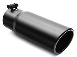 Proven Ground Rolled End Round Exhaust Tip; 3.50-Inch; Black (Fits 3-Inch Tailpipe)