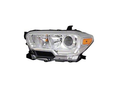 CAPA Replacement Halogen Headlight; Chrome Housing; Clear Lens; Driver Side (19-23 Tacoma w/ Factory Halogen Headlights)