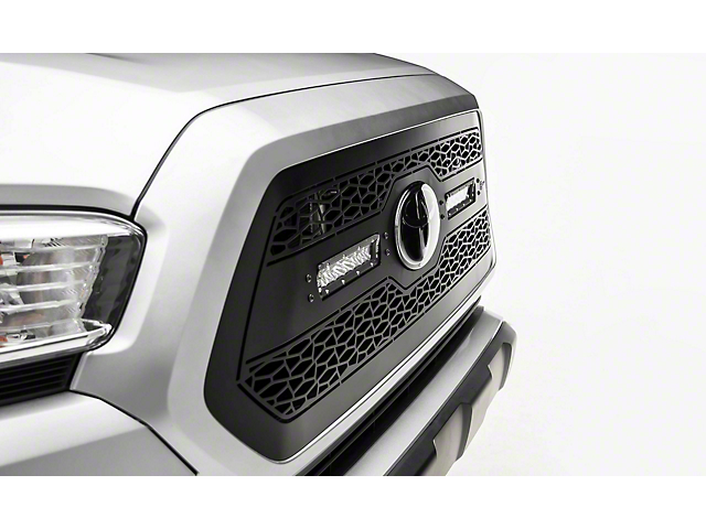 ZRoadz Upper Grille Insert with Two 6-Inch LED Light Bars; Black (18-22 Tacoma, Excluding TRD Pro)