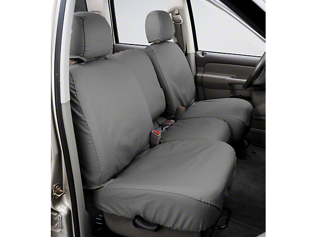 Covercraft SeatSaver Front Seat Cover; Gray; With Standard Bucket Seats, Adjustable Headrests and Fold-Flat Passenger Seat (05-08 Tacoma)