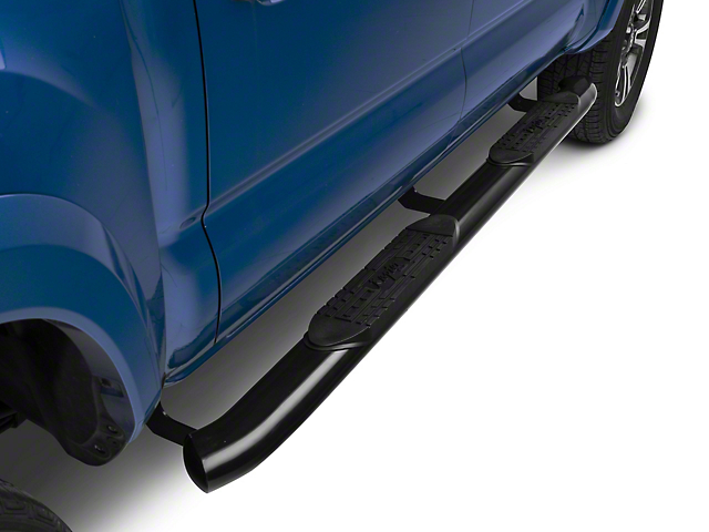 Raptor Series 5-Inch OE Style Curved Oval Side Step Bars; Black (05-22 Tacoma Double Cab)