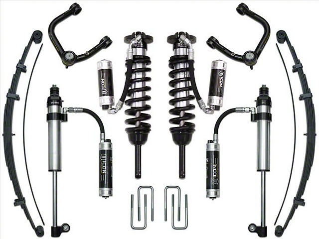 ICON Vehicle Dynamics 0 to 3.50-Inch Suspension Lift System with Tubular Upper Control Arms; Stage 9 (05-15 4WD Tacoma)