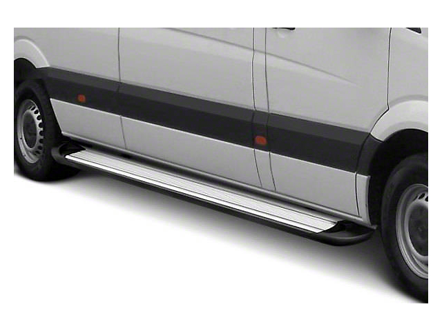 Running Boards; Silver Aluminum; 6-Inch Stripe Step Pad (05-22 Tacoma Access Cab)