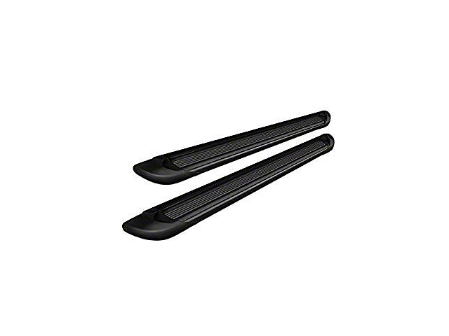 Running Boards; Black Aluminum; 6-Inch Stripe Step Pad (05-22 Tacoma Double Cab)