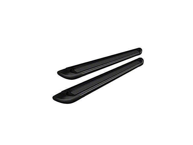 Running Boards; Black Aluminum; 6-Inch Stripe Step Pad (05-23 Tacoma Double Cab)