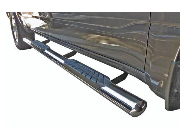 4-Inch Straight Oval Side Step Bars; Stainless Steel (05-23 Tacoma Access Cab)