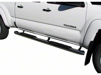 5-Inch Premium Oval Side Step Bars; Semi-Gloss Black (05-23 Tacoma Double Cab)