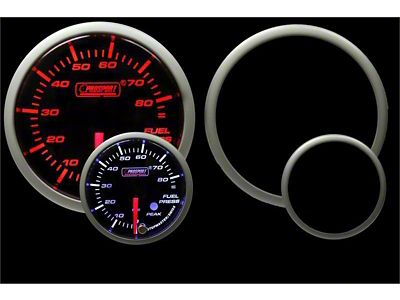 Prosport 52mm Premium Series Fuel Pressure Gauge; Electrical; Amber/White (Universal; Some Adaptation May Be Required)