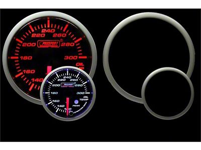 Prosport 52mm Premium Series Oil Temperature Gauge; Electrical; Amber/White (Universal; Some Adaptation May Be Required)