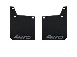 11-Inch x 15-Inch Mud Flaps with Cement Gray 4WD Logo; Front (16-23 Tacoma w/ OE Fender Flares)