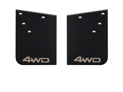 11-Inch x 15-Inch Mud Flaps with Quicksand 4WD Logo; Rear (16-23 Tacoma w/ OE Fender Flares)