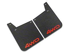 11-Inch x 15-Inch Mud Flaps with TRD Red 4WD Logo; Front (16-22 Tacoma w/ OE Fender Flares)