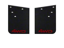 11-Inch x 15-Inch Mud Flaps with TRD Red 4WD Logo; Rear (16-22 Tacoma w/ OE Fender Flares)