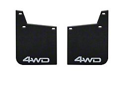 11-Inch x 15-Inch Mud Flaps with White 4WD Logo; Front (16-23 Tacoma w/ OE Fender Flares)