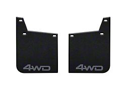 11-Inch x 18-Inch Mud Flaps with Cement Gray 4WD Logo; Front (16-22 Tacoma w/ OE Fender Flares)