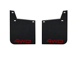 11-Inch x 18-Inch Mud Flaps with TRD Red 4WD Logo; Front (16-22 Tacoma w/ OE Fender Flares)