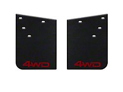 11-Inch x 18-Inch Mud Flaps with TRD Red 4WD Logo; Rear (16-22 Tacoma w/ OE Fender Flares)