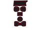Center Console Cup Holder Inserts; Black/Red (16-23 Tacoma w/ Automatic Transmission)