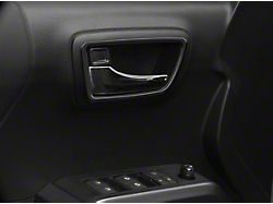 Front and Rear Door Handle Surround Accent Trim; Matte Black (16-22 Tacoma Double Cab)