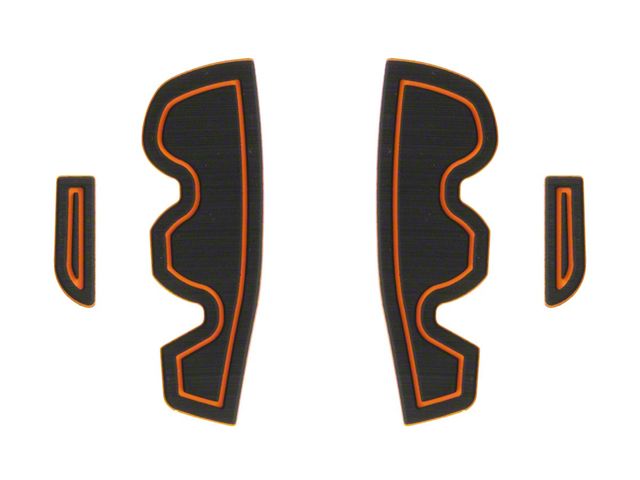 Front Door Pocket Cup Holder Inserts; Black/Orange (16-23 Tacoma)