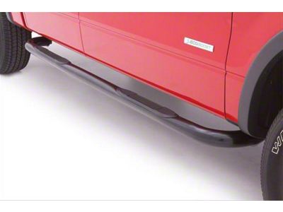 3-Inch Round Bent Nerf Side Step Bars; Black (05-23 Tacoma Double Cab)