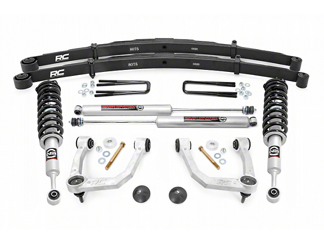 Rough Country 3.50-Inch Series II Bolt-On Suspension Lift Kit with V2 Monotube Shocks and Rear Leaf Springs (05-23 6-Lug Tacoma)