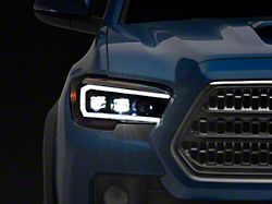 Plank Style LED Projector Headlights; Black Housing; Clear Lens (16-23 Tacoma TRD)