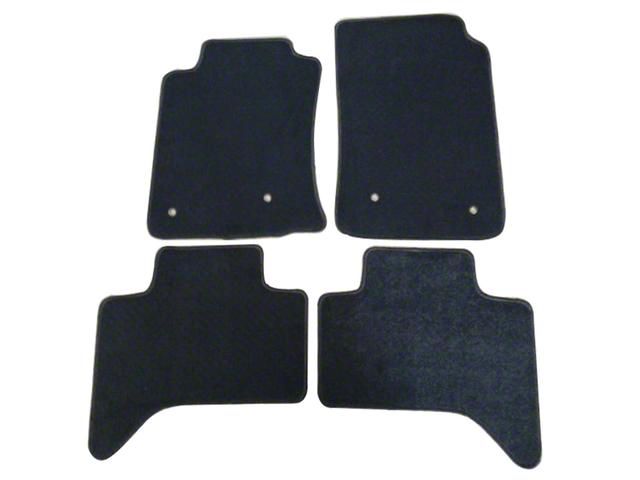 Nylon Carpet Front and Rear Floor Mats; Black (05-10 Tacoma Double Cab)