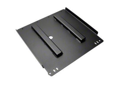 Cali Raised LED Steel Transmission Skid Plate; Black (05-23 4WD Tacoma)
