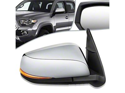 OE Style Powered Heated Side Mirror with Turn Signal and Blind Spot Function; Chrome; Passenger Side (16-19 Tacoma)