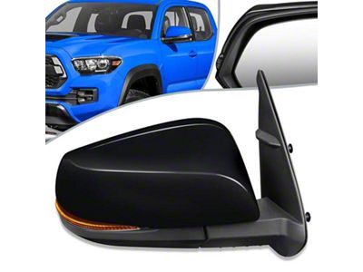 OE Style Powered Heated Side Mirror with Turn Signal; Black; Passenger Side (16-19 Tacoma)