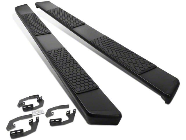 5-Inch Wide Flat Running Boards; Black (05-23 Tacoma Double Cab)