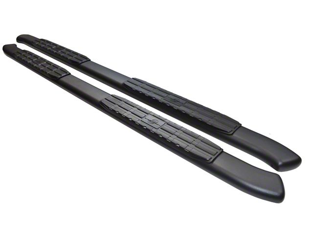 4X Series 4-Inch Oval Side Step Bars; Black (05-23 Tacoma Double Cab)