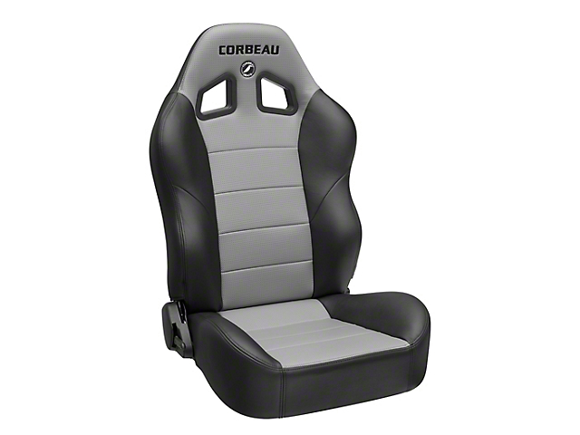 Corbeau Baja XRS Suspension Seats with Double Locking Seat Brackets; Black Vinyl/Gray HD Vinyl (03-06 Jeep Wrangler TJ)