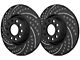 SP Performance Double Drilled and Slotted 6-Lug Rotors with Black ZRC Coated; Front Pair (05-23 Tacoma)