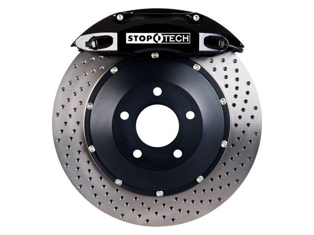 StopTech ST-40 Performance Drilled 2-Piece Front Big Brake Kit with 332x32mm Rotors; Black Calipers (05-15 6-Lug Tacoma)