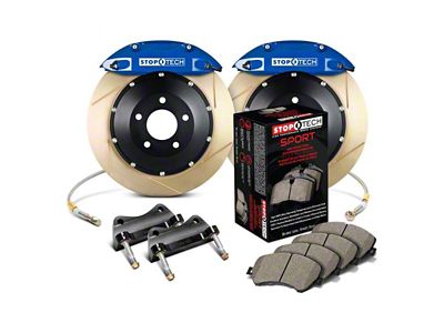 StopTech ST-40 Performance Slotted Coated 2-Piece Front Big Brake Kit with 332x32mm Rotors; Blue Calipers (05-15 6-Lug Tacoma)