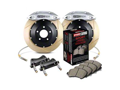 StopTech ST-40 Performance Slotted Coated 2-Piece Front Big Brake Kit with 332x32mm Rotors; Silver Calipers (05-15 6-Lug Tacoma)
