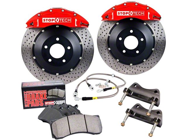 StopTech ST-40 Trophy Sport Slotted 2-Piece Front Big Brake Kit with 355x32mm Rotors; Silver Calipers (05-15 6-Lug Tacoma)