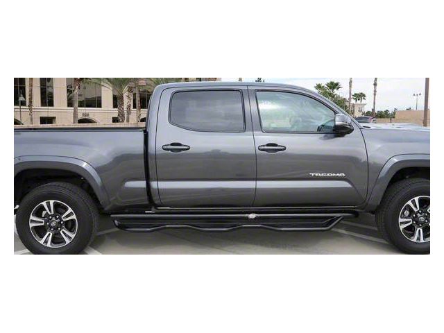 HD Wheel to Wheel Side Step Bars; Textured Black (05-23 Tacoma Double Cab w/ 6-Foot Bed)
