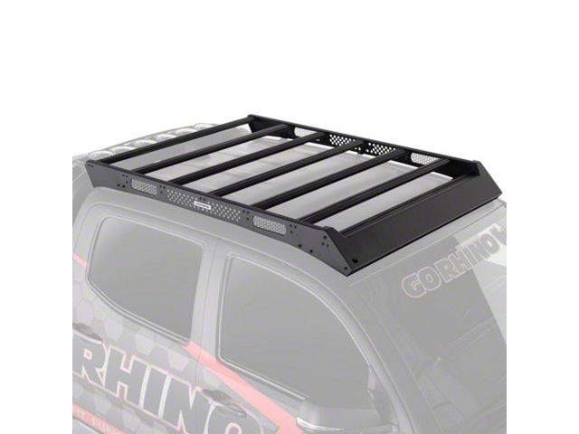 Go Rhino Ceros Low Profile Roof Rack; Textured Black (16-23 Tacoma Double Cab)