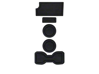 Center Console Cup Holder Inserts with QI Phone Charger Insert; Black/Black (16-23 Tacoma w/ Manual Transmission)