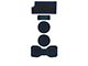 Center Console Cup Holder Inserts with QI Phone Charger Insert; Black/Blue (16-23 Tacoma w/ Manual Transmission)