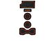 Center Console Cup Holder Inserts with QI Phone Charger Insert; Black/Orange (16-23 Tacoma w/ Manual Transmission)
