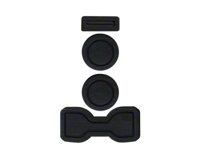 Center Console Cup Holder Inserts without QI Phone Charger Insert; Black/Black (16-23 Tacoma w/ Manual Transmission)