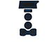 Center Console Cup Holder Inserts; Black/Blue (16-23 Tacoma w/ Manual Transmission)