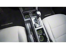 Center Console Cup Holder Inserts; Black/Green (16-22 Tacoma w/ Automatic Transmission)